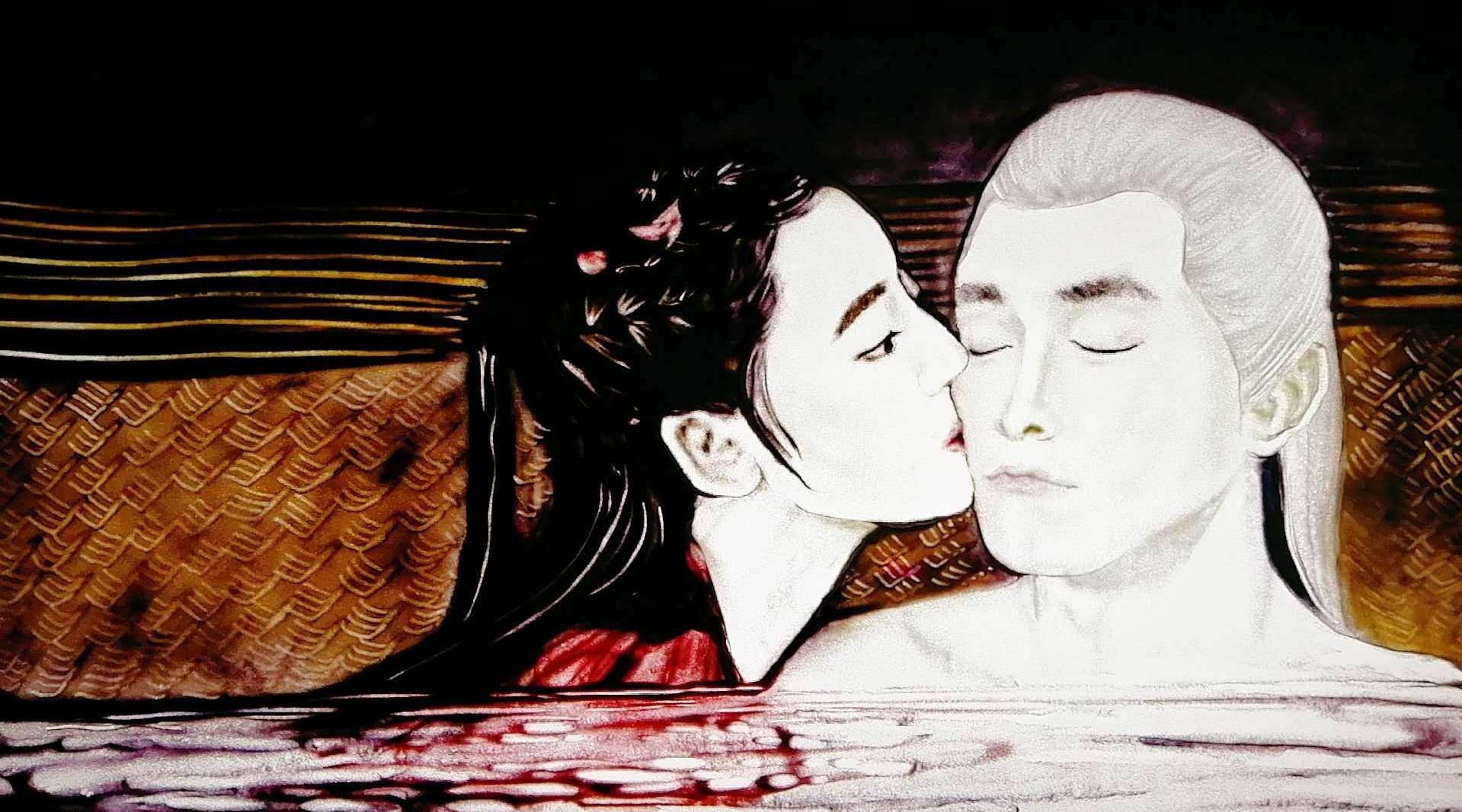 @电视剧三生三世枕上书 沙画三生三世枕上书, 想画的内容太多, 不知不觉截屏了不到两百张, 等到下手画的时候才后知后觉, 截图太多了, 最后还是为了情节和画面设计选了这几个情景, 希望所有的追剧的小伙伴们喜欢, 这个被疫情干扰的春天, 因为高甜甜扮演的帝君, 而更春光明媚起来